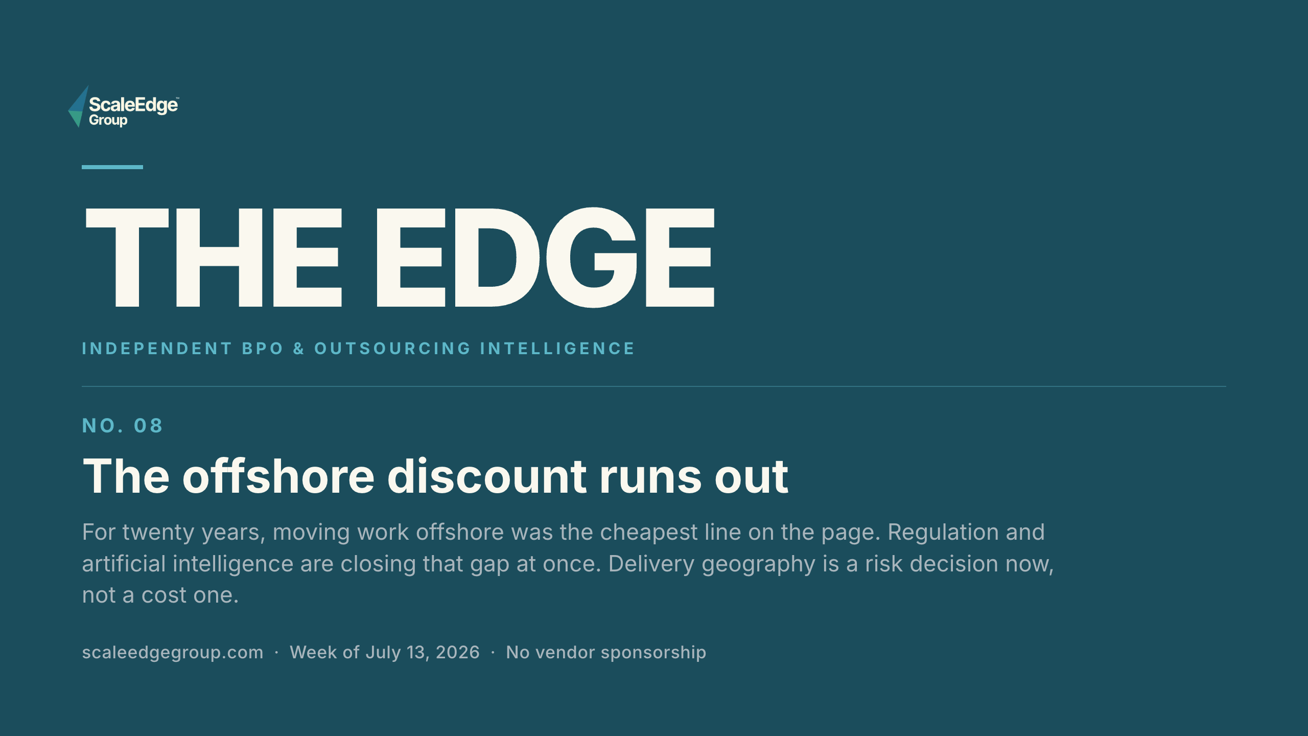 The Edge No. 08, The offshore discount runs out